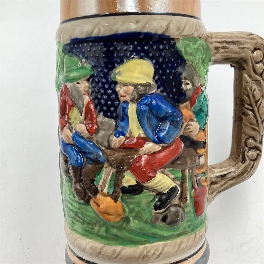 Vintage Ceramic Beer Stein‎ Mug Hand-Painted German Style